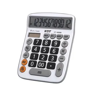 Custom Multifunctionele Kt-6688 Dual Power 12 Cijfers Leuke Calculator Verzendkosten Rekenmachine
