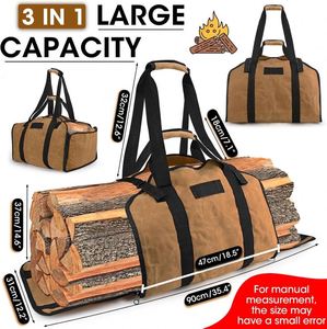 Échantillon Gratuit : Sac de Transport Robuste pour Bois de Chauffage Oxford – Grand Sac Fourre-tout pour Brasero, Camping et Bois d'Intérieur - Product Image 3