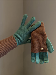 Nouveaux <span class=keywords><strong>gants</strong></span> d'hiver en mélange de laine premium pour femmes, avec nœud, à deux doigts exposés, compatibles écran tactile, résistants au froid <span class=keywords><strong>et</strong></span> chauds pour usage quotidien - Product Image 5
