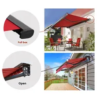 Parasol de balcon rétractable épaissi pliable, abri contre la pluie pour porte de cour, auvent extérieur en alliage d'aluminium et polyuréthane