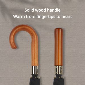 Paraguas de Golf LM-H de 27 Pulgadas, 60 Unidades, con Logotipo Personalizado, Mango de Madera, Regalo Empresarial de Alta Gama - Product Image 3