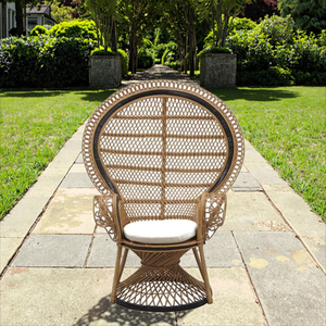 Sedia unica con schienale alto in vimini Rattan per <span class=keywords><strong>cucina</strong></span> giardino Patio Hotel ristorante matrimonio all'aperto sala da pranzo - Product Image 2