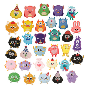 Patchs mignons de monstres de dessin animé brodés colorés en tissu sergé de haute qualité, autocollants pour vêtements et pantalons d'enfants - Product Image 1