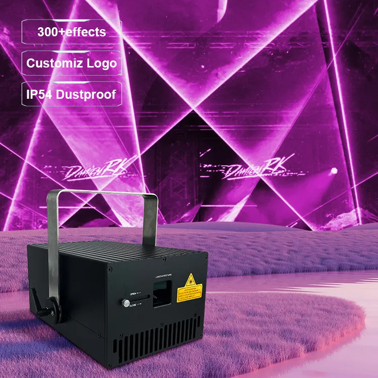 Sản xuất chuyên nghiệp Logo ánh sáng laser DMX hoạt hình chiếu 8 Wát đầy đủ màu sắc