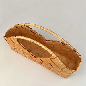 <span class=keywords><strong>Cesta</strong></span> <span class=keywords><strong>de</strong></span> Almacenamiento Tejida <span class=keywords><strong>de</strong></span> Madera Ecológica Vintage con Asa para Almacenamiento <span class=keywords><strong>de</strong></span> <span class=keywords><strong>Flores</strong></span> y Alimentos, Decoración Multifuncional para el Hogar - Product Image 4