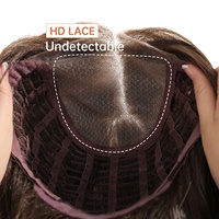 Perruques synthétiques sans colle en fibre Kanekalon Futura de qualité supérieure, résistantes à la chaleur, prêtes à porter, avec dentelle frontale, couleur ombrée, monofilament