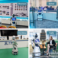 Robot d'accueil intelligent avec interaction vocale IA, visites guidées, assistance au shopping et livraison de repas