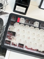 Red Black OEM Dark-aesthetic Keycaps Translucent Matte UV-printed for Custom Mechanical Keyboardsblack Red Keycap Set Made