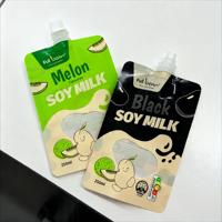 Pochettes souples noires personnalisées avec bec verseur pour lait de soja et jus – Sacs en plastique liquide haute barrière anti-fuite avec buse