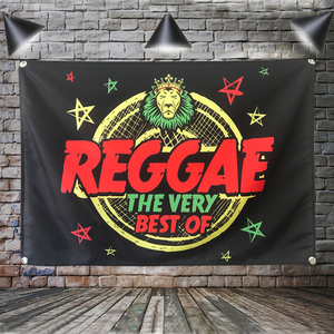 Drapeau de décoration murale <span class=keywords><strong>WORLD</strong></span> a REGGAE Lion Banner Jamaica Rasta Music Rock Band, 4 œillets aux coins, 3x5 pieds - Product Image 4