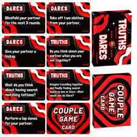 Jeu de société interactif pour couples romantiques, 50 cartes, noir et rouge, cartes interactives pour couples, vérités ou défis