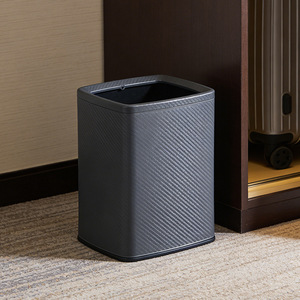 Home and guest room bathroom trash cans, hotel kitchen direct-disposal <b>bins</b>, lidless stainless steel <b>large</b>-capacity wastebaskets - Product Image 1