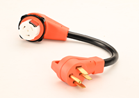 Kabel Generator 50 Amp dan Kotak Inlet Daya Pra-Bor, 14-50P ke SS2-50R (50Ft), Kabel Ekstensi Generator