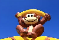 Castillo Inflable Comercial de PVC para Fiestas Infantiles, Tobogán con Diseño de Mono, Colores y Logotipo Personalizables, para Niños de 2 a 3 Años