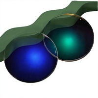 Verres de lunettes optiques photochromiques anti-lumière bleue Pioneer, en résine, à vision simple, deux pièces, 65/70mm, courbe de base 2C