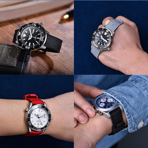 JUELONG Tropical FKM correas de reloj de goma 18/19/20/21/22/23/24mm correas de reloj de goma reemplazo Retro para relojes de buceo - Product Image 5