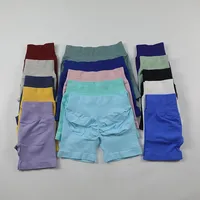Short de yoga sexy en forme de V avec bande de taille côtelée dans le dos Short de gym sans couture Scrunch Bum Workout Booty Hight Stretch Short de course