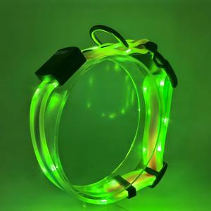Led Light-Up Hondenluminescentie Kraag Lopende Riem Nylon Materiaal Met Rubberen Coating Niet-Verstikkende Huisdieraccessoires - Product Image 3