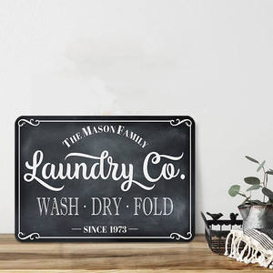 <span class=keywords><strong>Plaque</strong></span> murale vintage en métal pour buanderie, décoration personnalisée en tôle, <span class=keywords><strong>plaque</strong></span> métallique '<span class=keywords><strong>Laundry</strong></span> Co' - Product Image 2