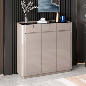Meuble de salon moderne gris clair brillant avec rangement pour l'organisation de la maison, armoire à chaussures moderne gris clair avec porte - Product Image 3