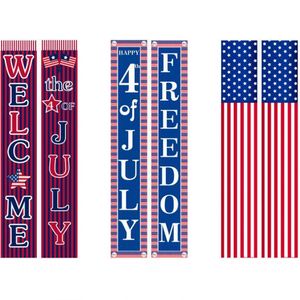 Custom Cheering Event Festival Use 4Th July American Independence Day Hanging Portable ABS Material Polyester <b>Flags</b> for Home - Product Image 1