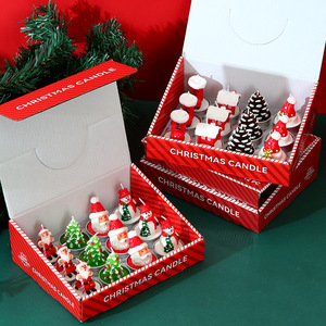 TC fournisseur de décoration de noël 12 pièces ensemble de bougies de noël bonhomme de neige arbre et père noël conception vacances atmosphère ornements - Product Image 3