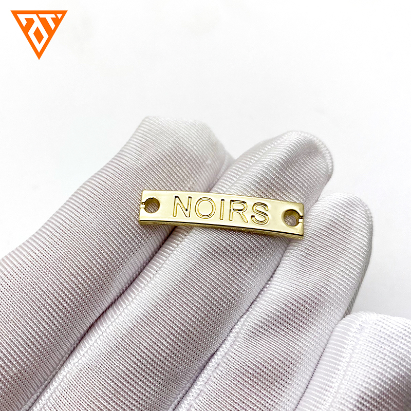 High Quality Custom Brand Name Letter Engraved Plate Tag Garment Metal Logo Labels For Clothing · image 5