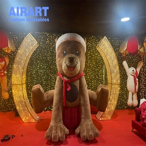 Ismarlama yeni şekil karikatür tarzı şişme sevimli ayı, noel festivali için şişme Santa ayı balon - Product Image 1