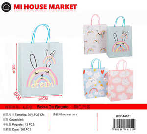 Borsa regalo in pelle con stampa arcobaleno, modello 14101 in tessuto non tessuto alla moda, per regali - Product Image 1