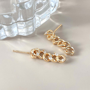 Pendientes de Moda Clásicos con Circonitas, Chapados en Oro de 14K, para Mujer, Venta al Por Mayor - Product Image 5