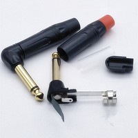 Prise jack TS 1/4 pouce compatible avec microphone, haut-parleur, prise coudée 6,35 mm, adaptateur stéréo mono mâle, connecteur de câble audio
