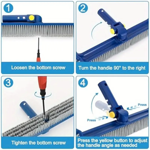 <span class=keywords><strong>Brosse</strong></span> de <span class=keywords><strong>piscine</strong></span> robuste de 17.5 pouces à <span class=keywords><strong>angle</strong></span> réglable et en nylon haute densité rotatif et poils ABS durables en matériau PP portable - Product Image 5