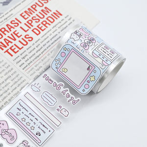 Rollo de pegatinas impermeables Deco Ins para cuaderno con impresión a Color personalizado rollo de pegatinas de vinilo de laminación personalizado coreano - Product Image 2