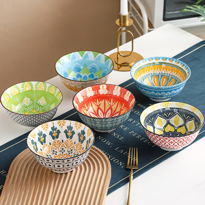 Services de table en céramique au design original, grands bols réutilisables pour salade, riz et soupe - Product Image 2