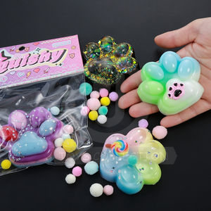 Arcobaleno zampa di gatto Squishy Squeeze Toy morbido animale sollievo Stress artiglio elastico Pinch giocattolo per bambini dai 5 ai 7 anni - Product Image 1