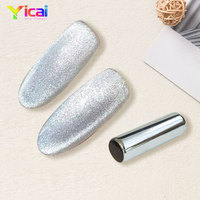 Poudre de pigment magnétique YICAI 5D 9D en oxyde de fer inorganique effet œil de chat argenté pour vernis à ongles, gel, cuir et revêtements