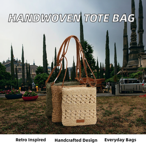 Pochette en paille tissée à la main YIYOU, fermeture éclair, réutilisable, écologique, légère, grande capacité, style vintage, pour femmes - Product Image 2