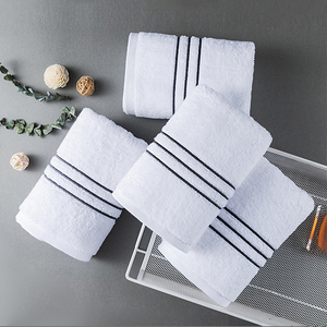 Bán buôn sang trọng khăn kích thước lớn màu trắng Khăn tắm 100% khăn bông đặt cho khách sạn và nhà - Product Image 2