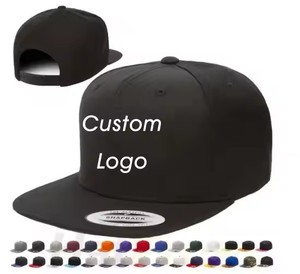 Herstellung für benutzer definierte gestickte Logo Flache Krempe Sport hut Baseball Baumwolle 5 Five Panel Baseball Snapback Caps Hut für Männer - Product Image 1
