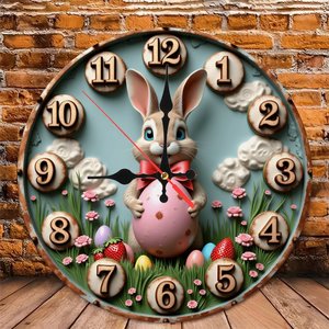Reloj de Pared Redondo de Madera de 25x25cm, Tono de Madera Brillante, Silencioso, Sin Tictac, Decoración Moderna para el Hogar - Product Image 6