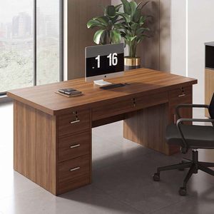 Home <strong>Office</strong> Executive <strong>Desk</strong> with Drawers <strong>Foldable</strong> PVC Design Minimalist Modern for Single Workstation Computer Use - Product Image 3