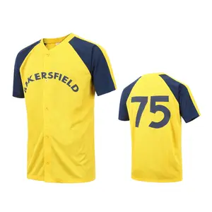 Manufacturer custom mesh baseball T-shirt round neck short sleeve custom logo sublimation printing baseball jersey