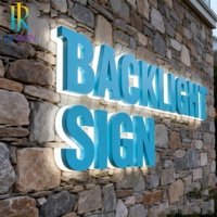 Lettres en métal en acier inoxydable rétroéclairées par LED 3D personnalisées pour les entreprises, enseignes publicitaires extérieures, étanches IP65