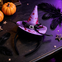Serre-tête mini chapeau de sorcière pointu d'Halloween avec toile d'araignée noire, accessoires capillaires pour femmes, idéal pour le cosplay, les déguisements et les célébrations festives