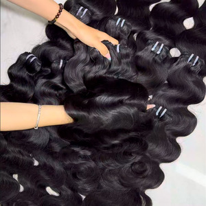 Cabello Humano Vietnamita Liso Natural para Trenzas, 100% Virgen, Negro Natural, Extensiones de Doble Trama a Máquina, Venta al Por Mayor - Product Image 2