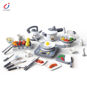 Chengji Ensemble de cuisine <span class=keywords><strong>pour</strong></span> enfants, jeu d'imitation d'intérieur, <span class=keywords><strong>petit</strong></span> chef, jouets de simulation alimentaire en plastique, ours mignon - Product Image 1