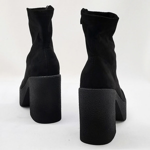 Stivaletti alla caviglia in pelle scamosciata da donna all'ingrosso 2022 nuovi stivali neri con <span class=keywords><strong>tacco</strong></span> <span class=keywords><strong>alto</strong></span> stivali invernali da donna - Product Image 5