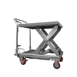 Transpalette en acier inoxydable à haute levée <span class=keywords><strong>500kg</strong></span> capacité de levage 800mm chariot élévateur main Shopping outils de stockage chariot chariot chariot - Product Image 3