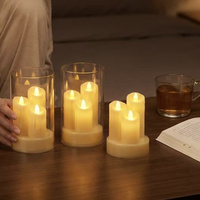 Fournisseur en gros de bougies cylindriques sans flamme à LED à 3 têtes, bougies en cire simulée pour mariage, Noël, décoration de la maison, acceptation des commandes personnalisées