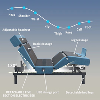 Meuble de chambre à coucher télécommandé, lit réglable Smart Zero Gravity Okin avec inclinaison de la tête et soutien lombaire
